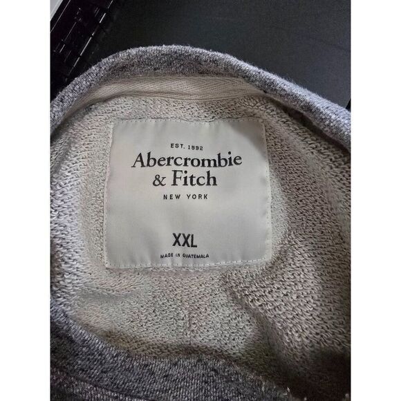 Abercrombie & Fitch Mens Heather Gray Pullover Crewneck Sweatshirt XXL Cotton Bl - Picture 5 of 9